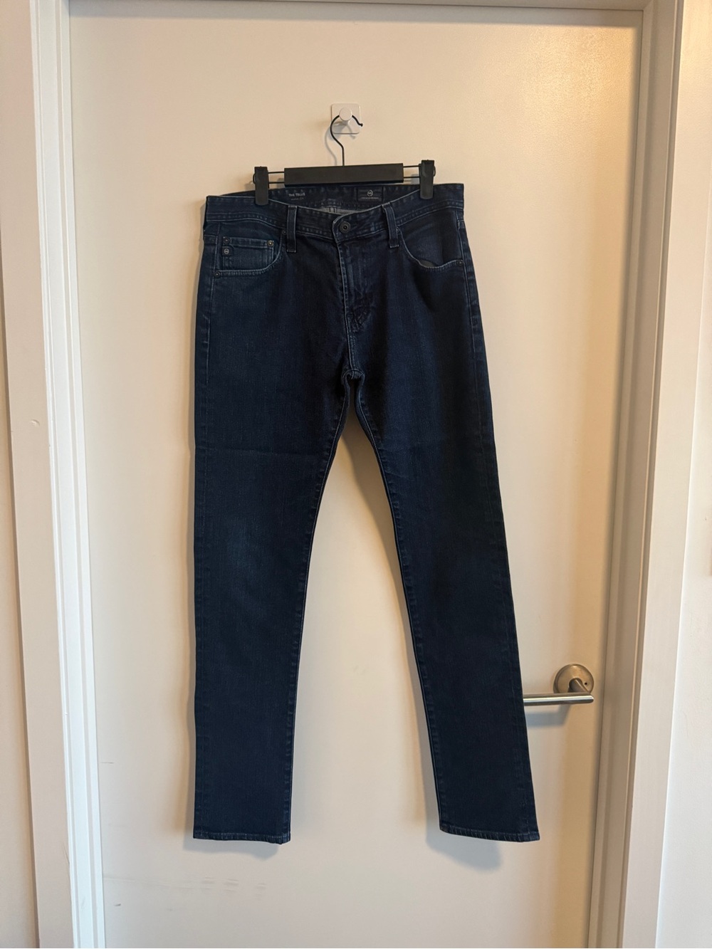 Ag Adriano Goldschmied Men's Slim Straight Jeans in Dark Blue